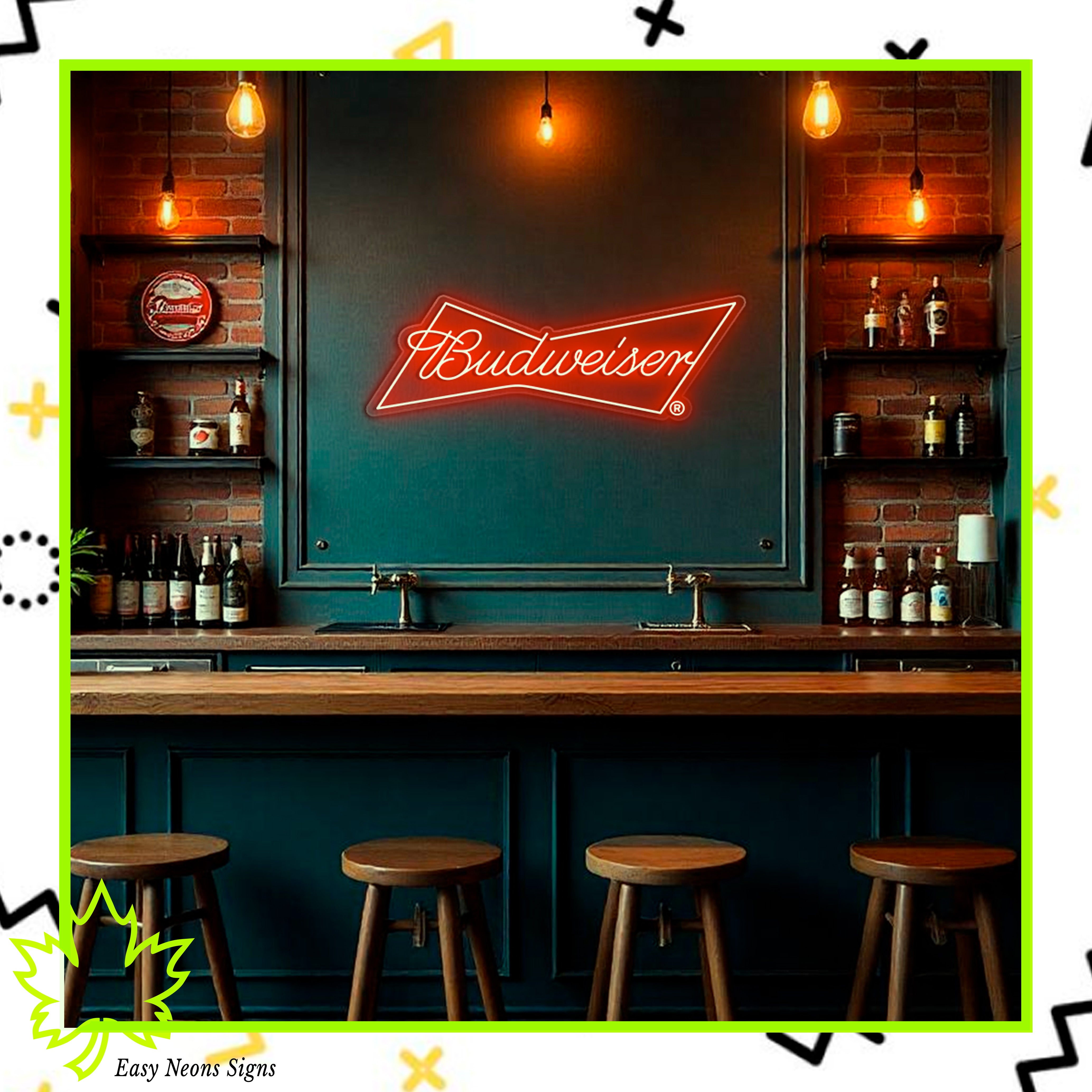 Budweiser Neon Sign | Custom LED Beer Bar Light – EasyNeonSigns Canada