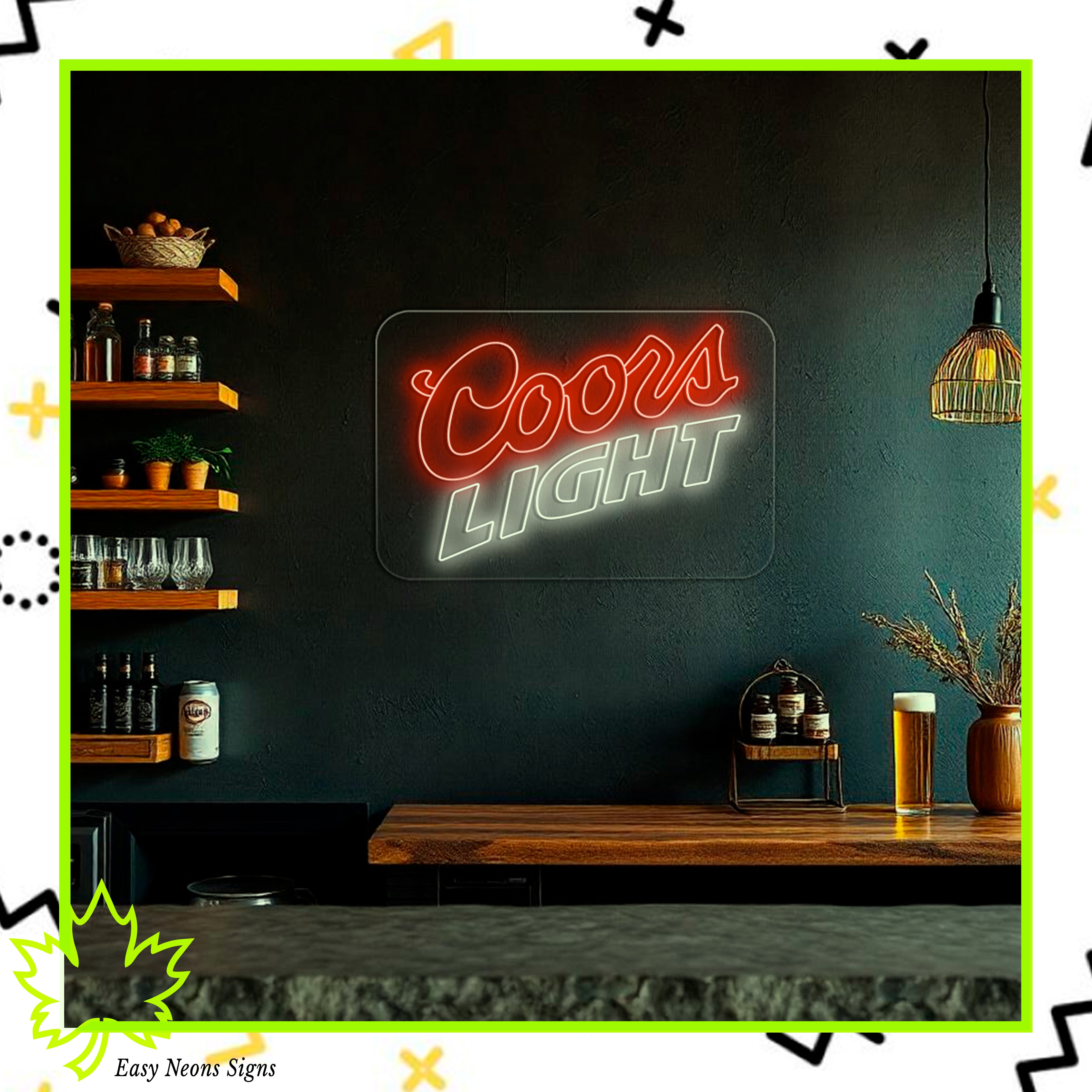 Coors Light Neon Sign | Custom LED Beer Sign for Bars & Man Caves