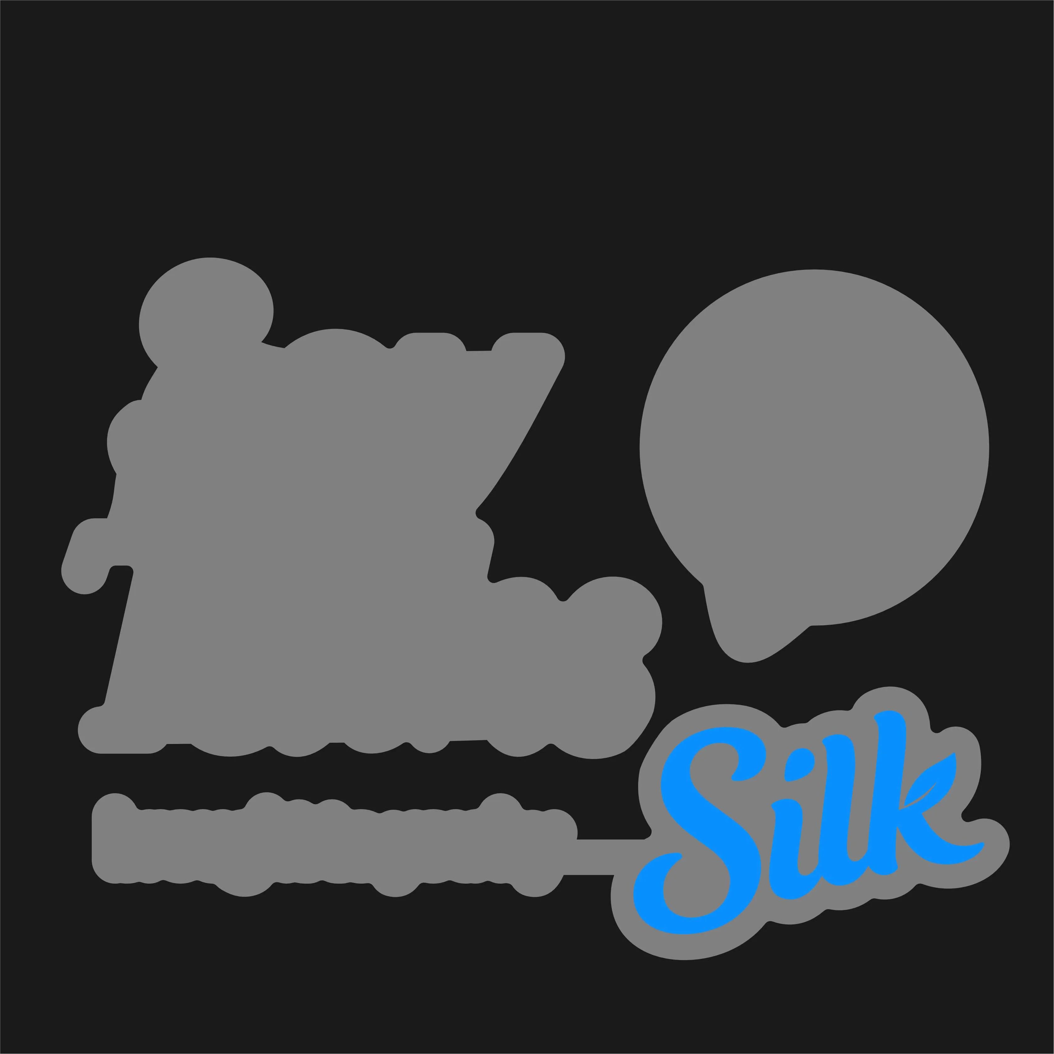UV colour print production artwork for the Silk logo
