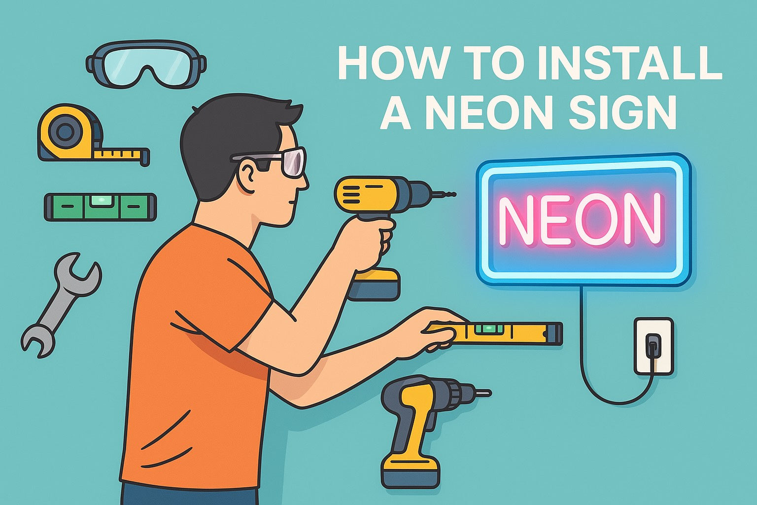 Install Complete Sign How to Install a Neon Sign (Step-by-Step DIY Guide) – EasyNeonSigns Canada