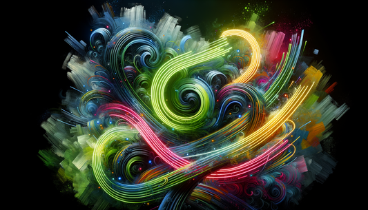 Artistic LED neon light painting for RGB vs single-color neon—when does RGB make sense? - mixed media design with brush background