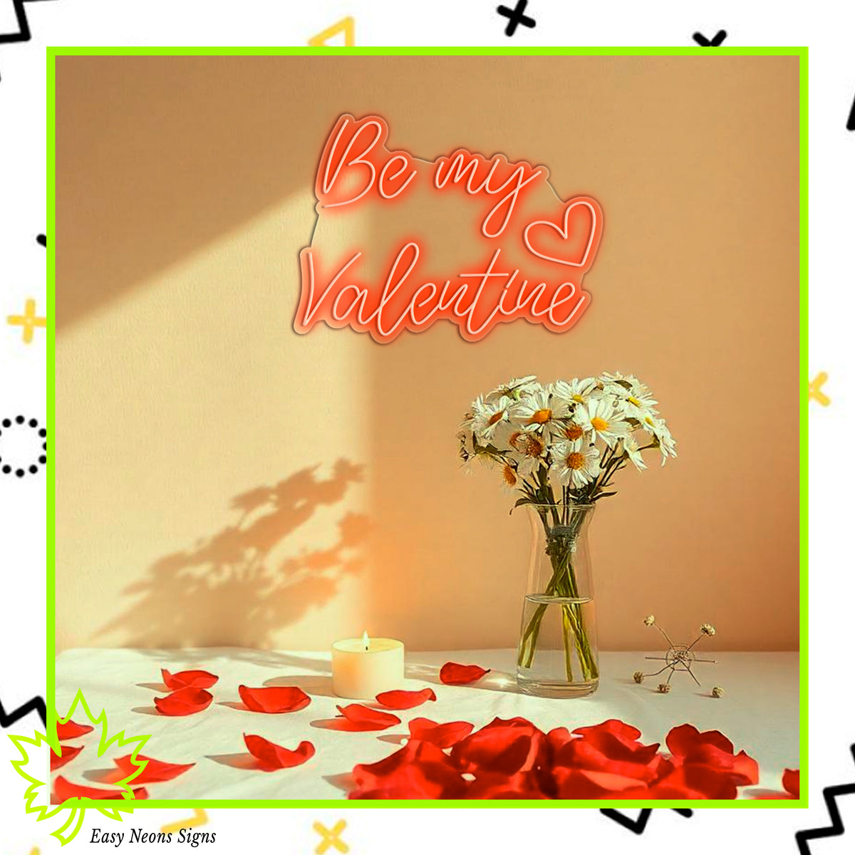 Be My Valentine Neon Sign – Valentine's Day neon sign, Happy Valentine's Day neon sign, neon valentine sign, Valentine's Day neon light for home or event décor, made in Canada.