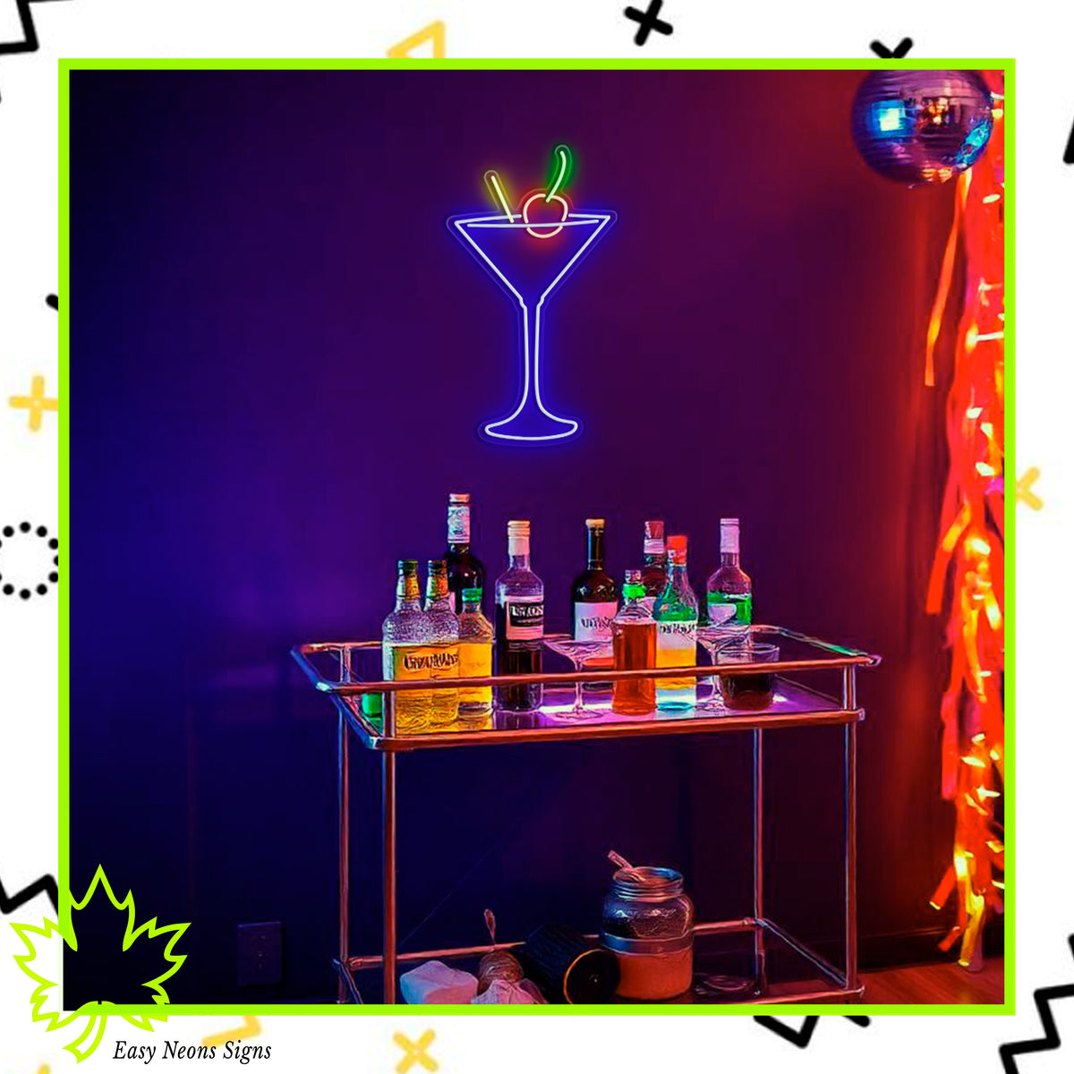 Cocktail Neon Sign Custom LED Neon Light for Bars and Home
