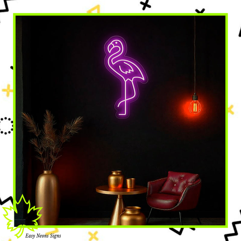 Flamingo Neon Sign - Custom LED Light for Home, Events & Party Decor