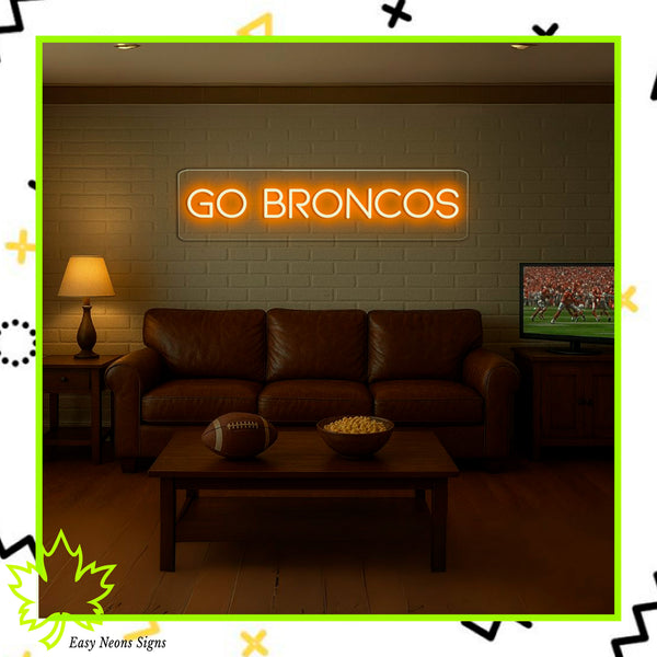 Neon Go Sign GO BRONCOS Neon Sign | Custom LED Neon Light for Denver Fans & Sports ...