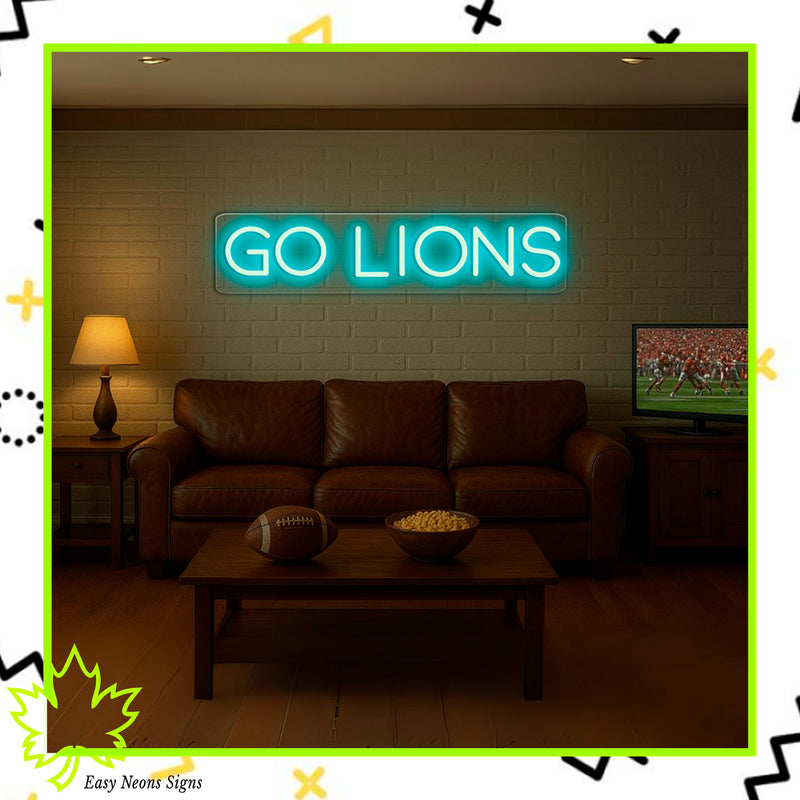 Panneau néon GO LIONS