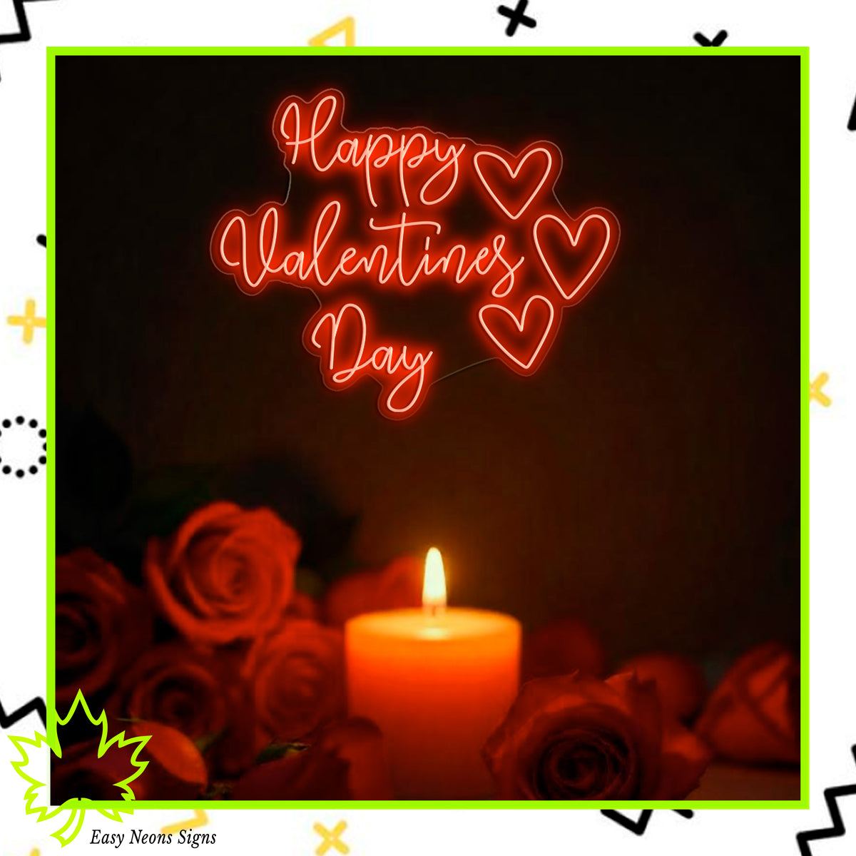 Happy Valentine's Day Neon Sign – Valentine's Day neon sign, Happy Valentine's Day neon light, neon valentine sign, Valentine's Day neon light for home or event décor, made in Canada.
