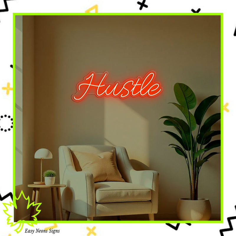 Enseigne néon « Hustle »