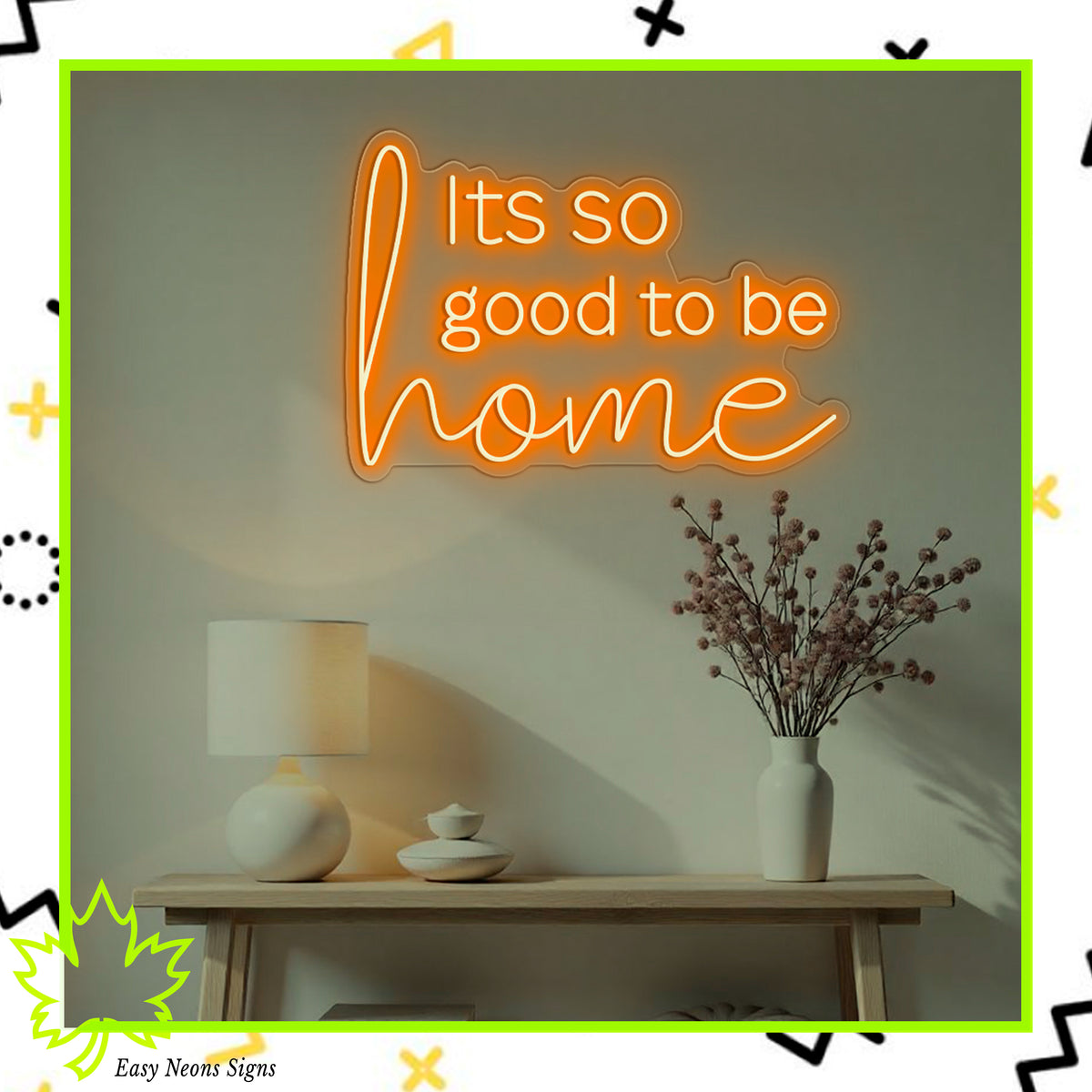It’s So Good to Be Home neon sign, custom LED neon light, personalized neon sign, neon home decor, light up home sign.