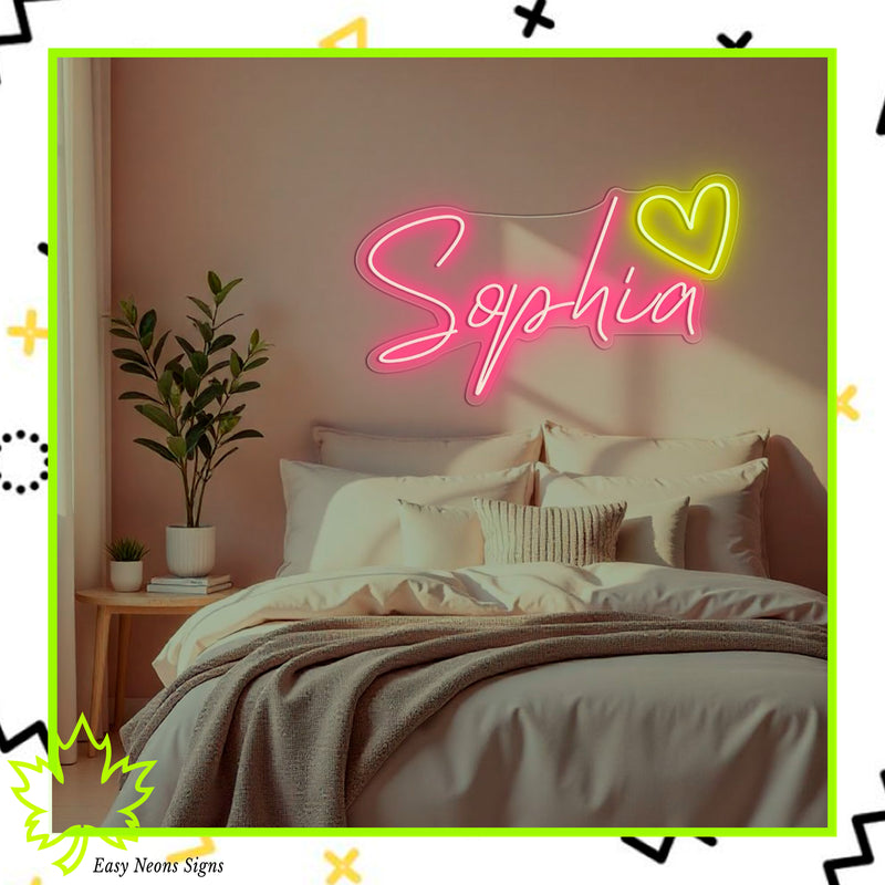 Sophia neon sign, custom LED name sign, personalized neon sign, neon name sign, custom neon light.