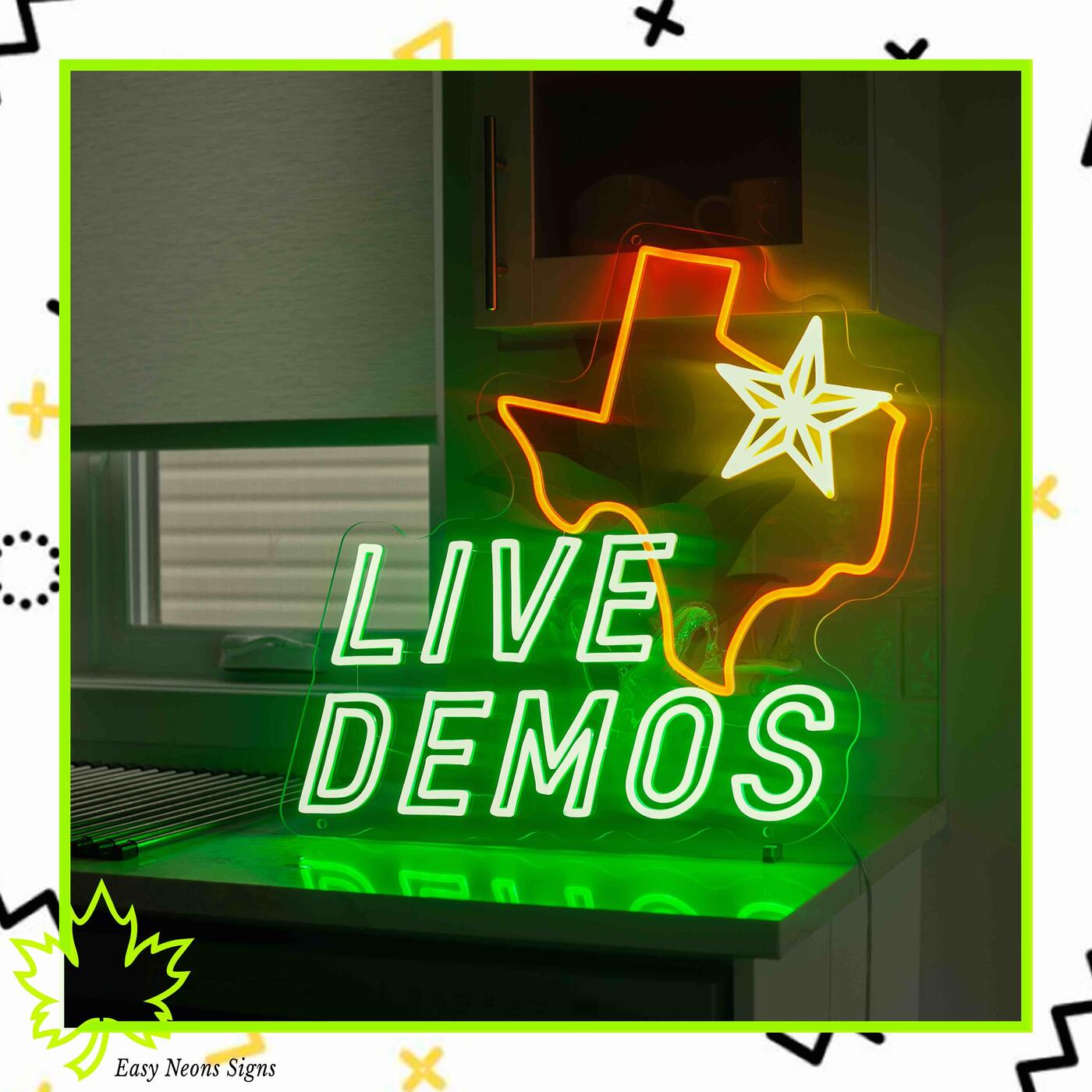 Live Demo custom neon sign for retail displays in Canada