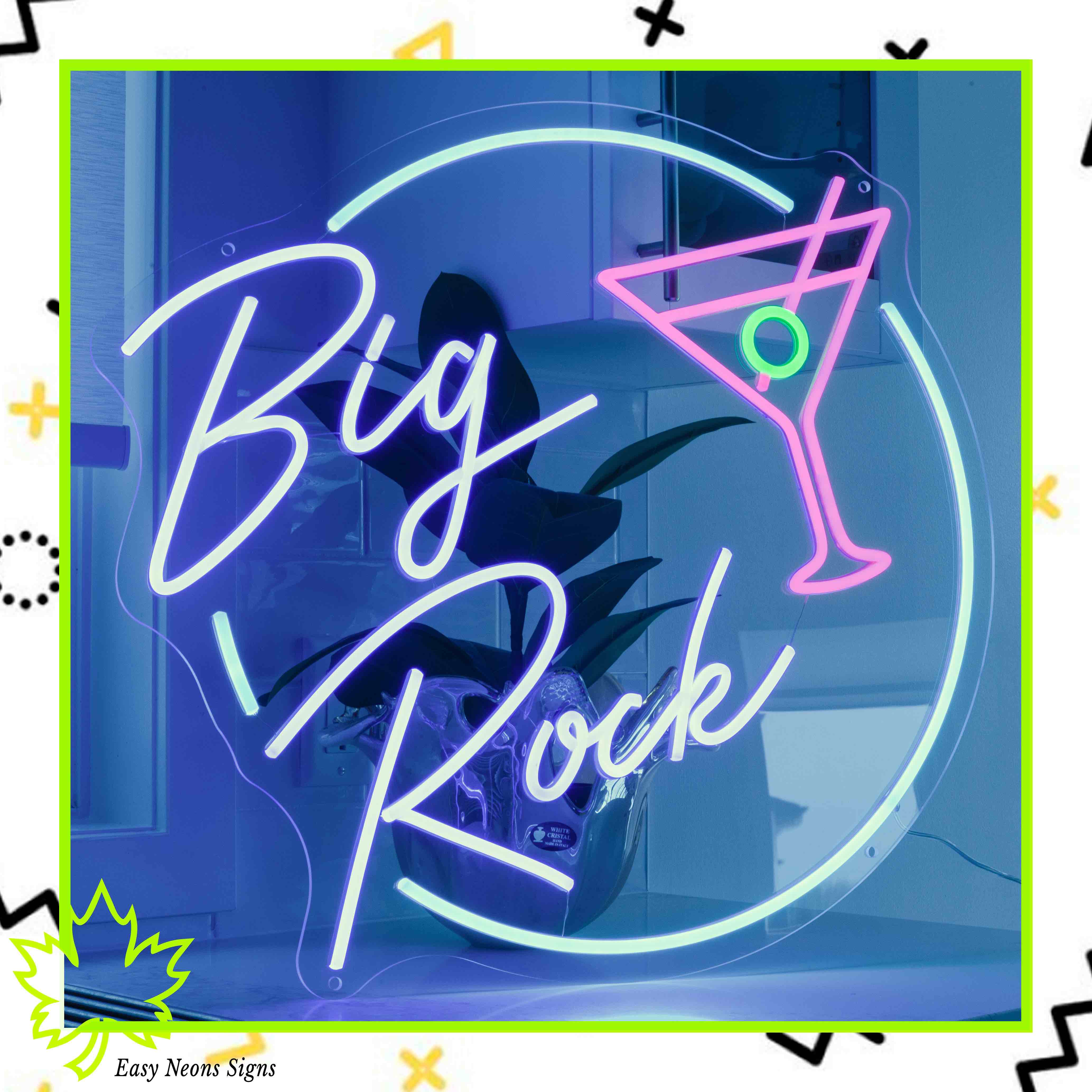 Large custom neon rock design