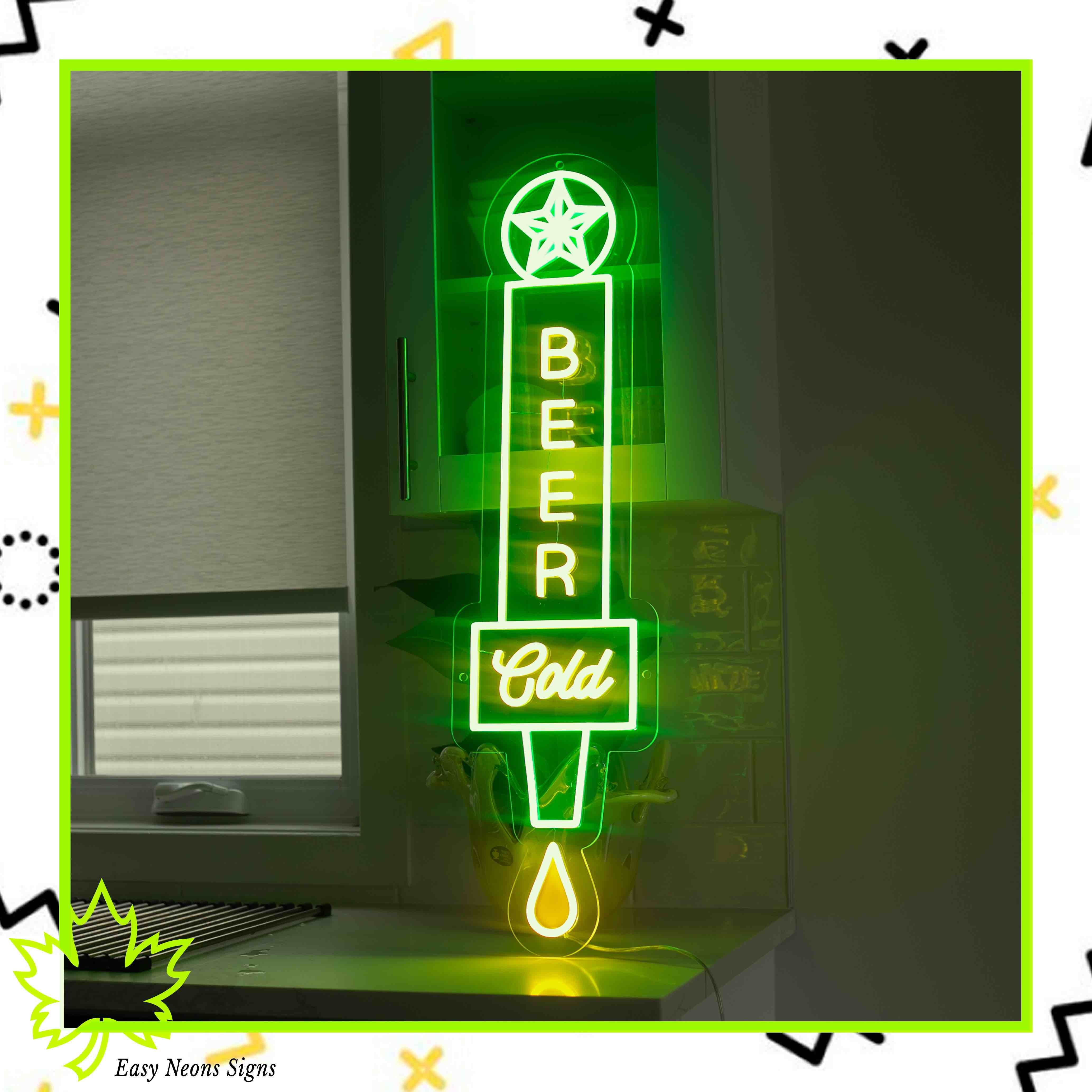 Custom beer-themed neon signage example