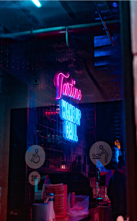 Inspirational quote neon display