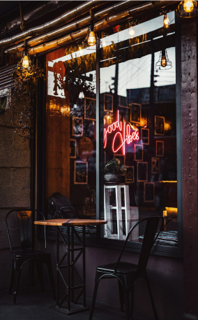 Business neon signage for storefronts