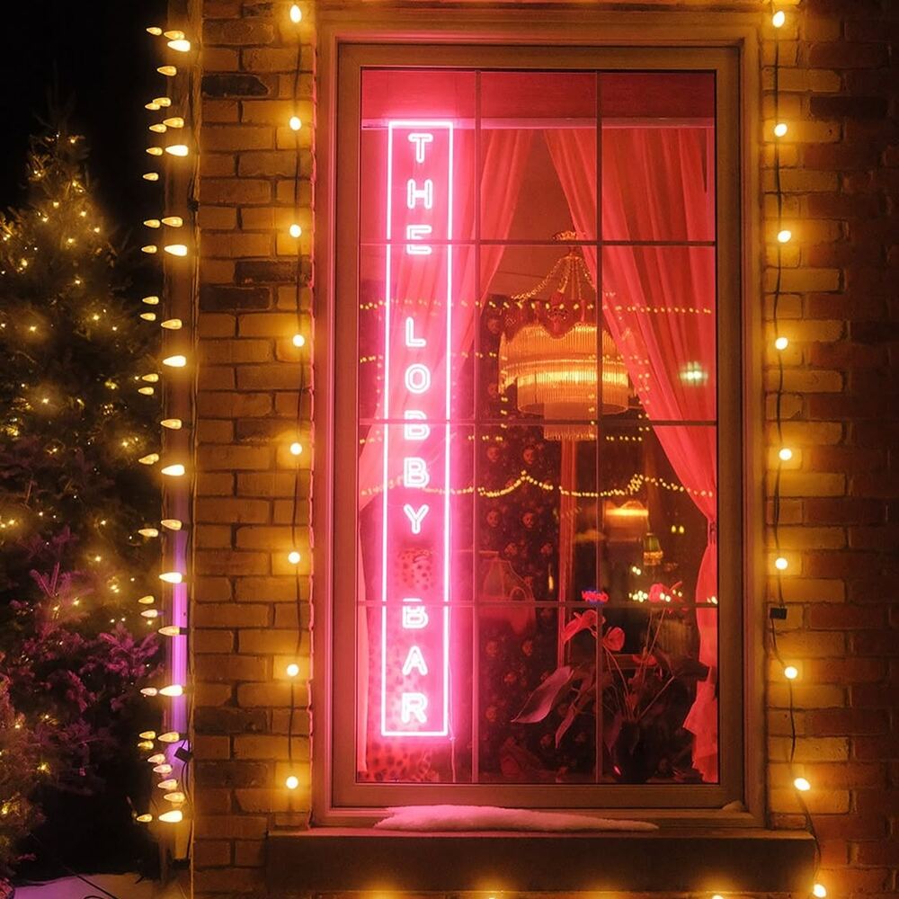 The Lobby Bar window neon sign in Canada
