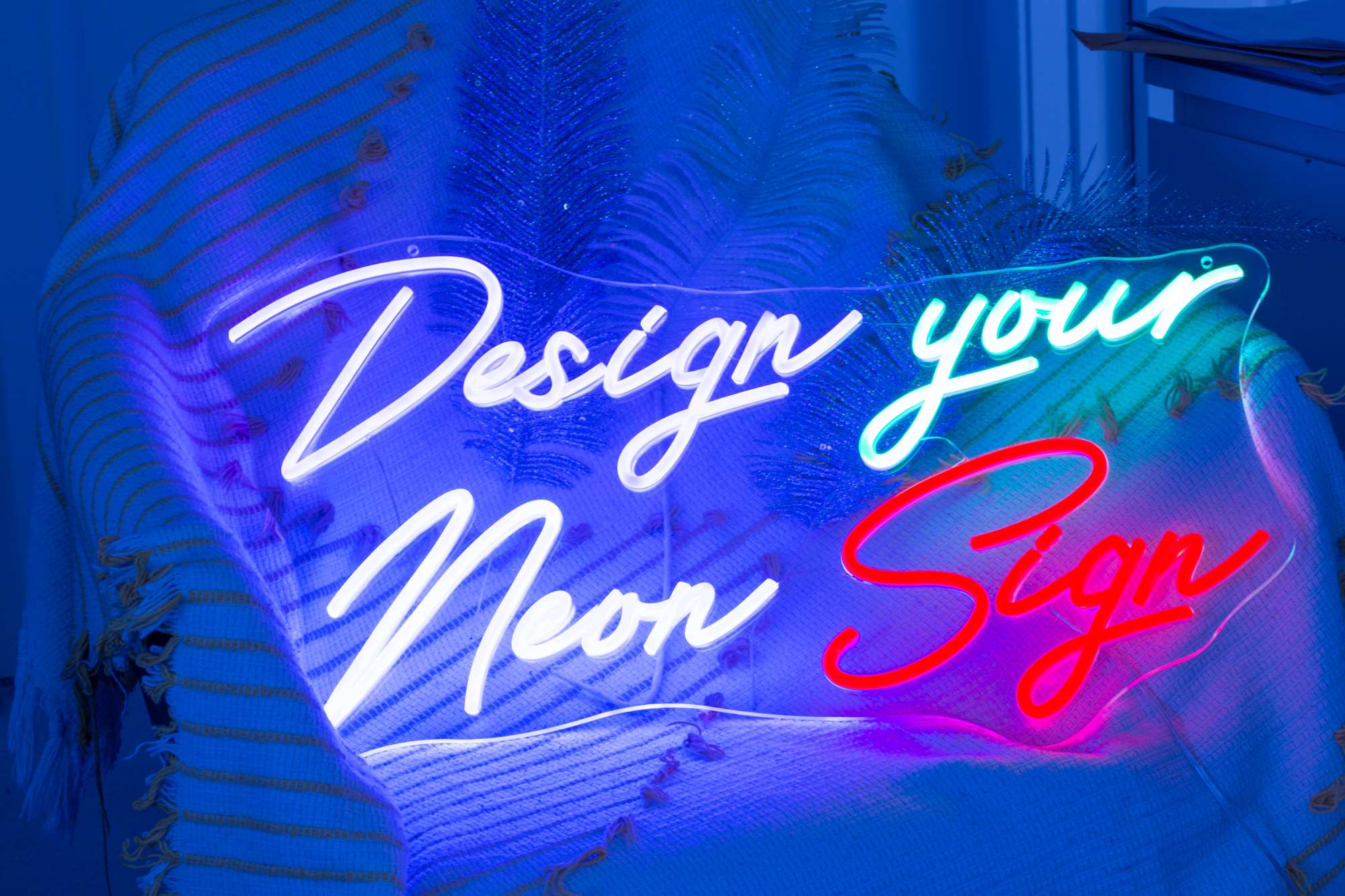 Custom business bar LED neon sign mounted on a dark wall
