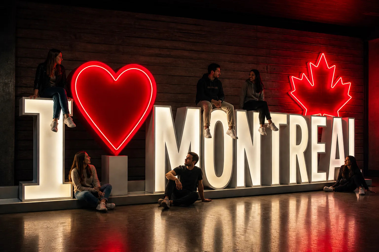 I Love Montreal neon sign - custom LED neon signs for Montreal businesses, weddings and homes